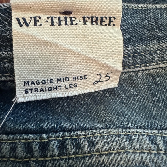 Women’s We The Free by Free People Maggie Midrise Straight Leg Jeans Size 25 NWT - Picture 6 of 10